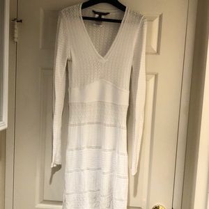 BCBG white v neck long sleeve dress!